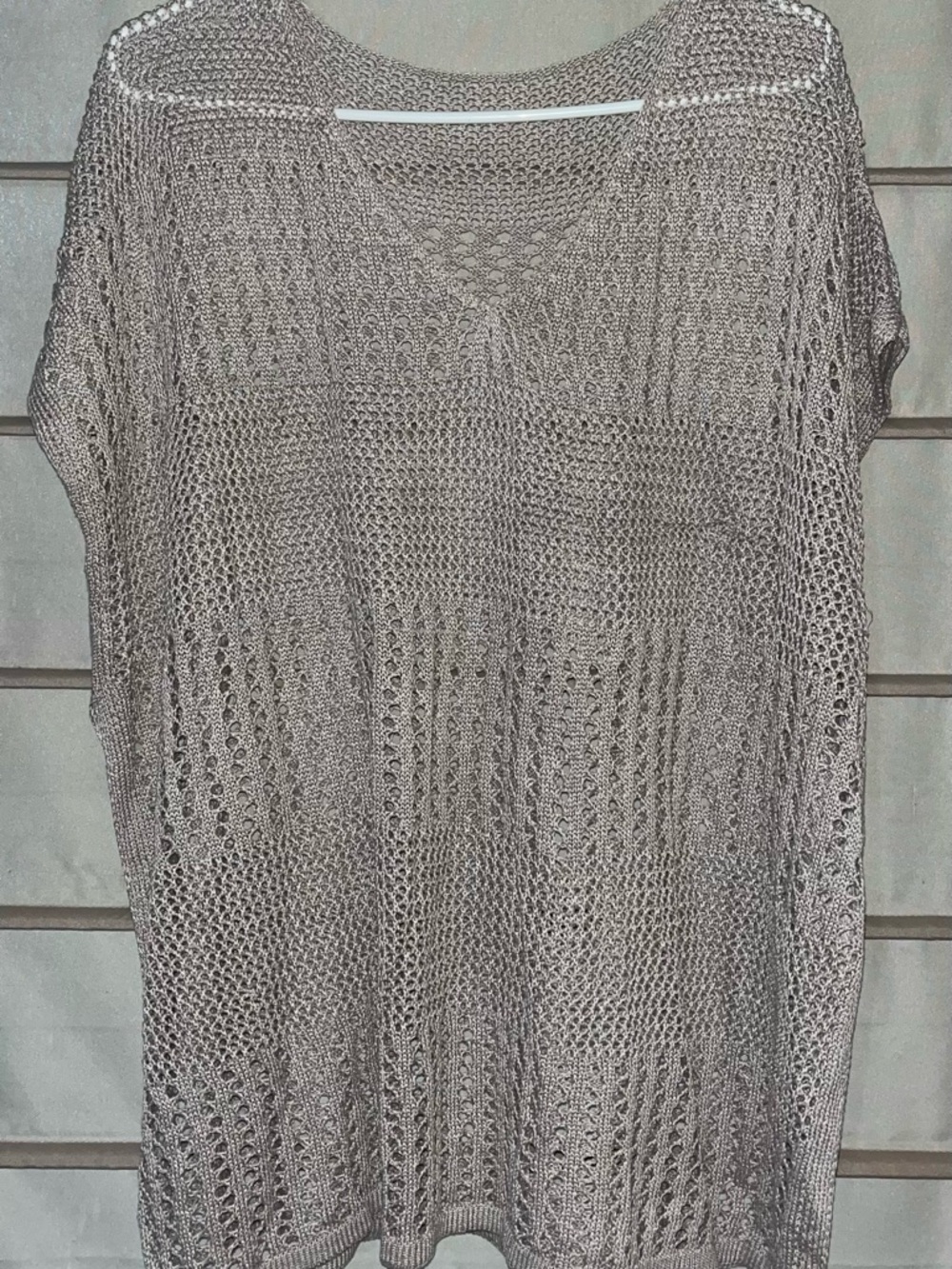 Open-Knit V-Neck swim cover up